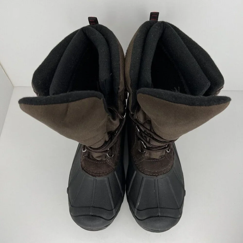 Totes Brown/Black Lined Mens Size 8 Weatherproof Waterproof Winter Duck Boots